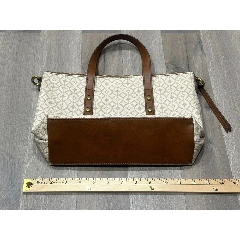 Fossil Sydney Bone Women's Small Beige Brown Tote Purse (NO CROSSBODY STRAP)